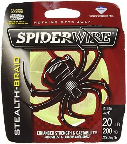 Spiderwire Stealth® Superline, Hi-vis youble, 100lb | 45.3 קג, 1500YD | קו דיג קלוע 1371 מ ', המתאים לסביבות מים מתוקים